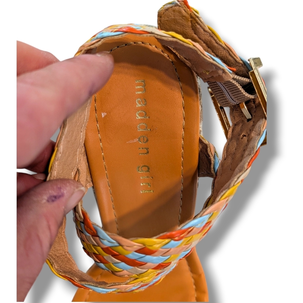 Like New Madden Girl Narla Woven Platform Wedge Sandals, Size 7.5 - Picture 5 of 8